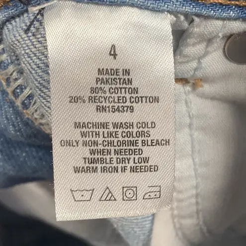 Aeropostale Mom Shorts Women's Size 4 30x3 Cuffed Distressed High Rise Blue