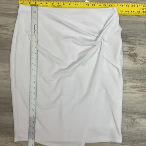 Kate Kasin NWT White Knee Length Knotted Side Wrap Skirt Size XL