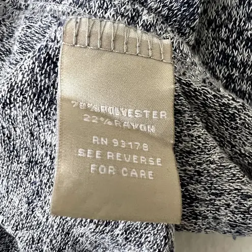 Joan Vass Marled Zipper Short Sleeve Top