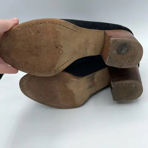 Splendid  Gray Suede Slouchy Block Heel Ankle Boots Size 8