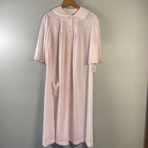 Vintage Nancy King Lingerie Nightgown‎ Size M Pink Nylon satin Lace Sleepwear Size M