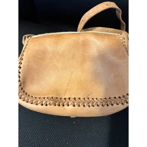 Handmade Vintage Yellow Woven Pattern & Leather Crossbody Bag With Adjustable Strap