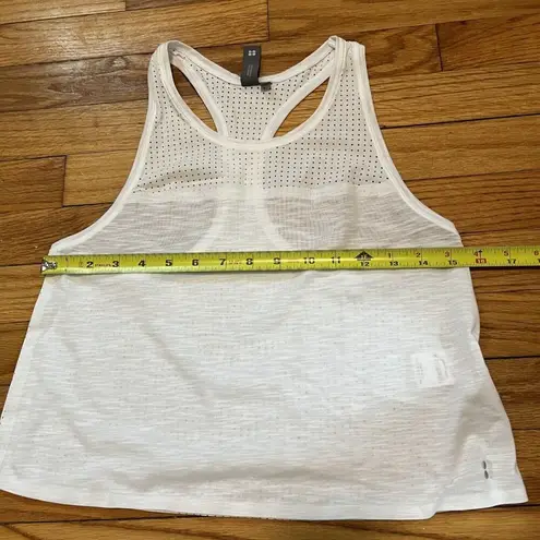 Sweaty Betty  White Breeze Short Crop Running Tank Top Perforated Racerback XS