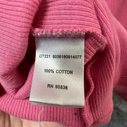 Vintage Y2K Baby Tee Pink Ribbed Cotton T