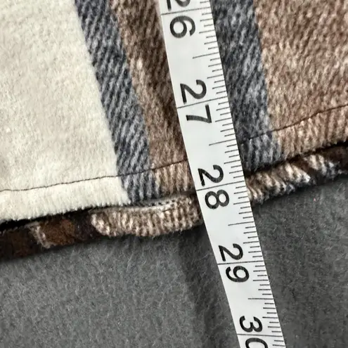 Time and Tru Jacket Womens Medium Brown White Plaid Shirt Jacket Shacket Button