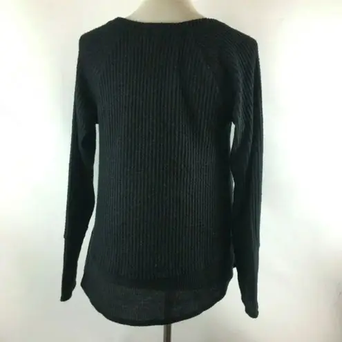 Caslon Black Cozy V-Neck Waffle Knit Tee