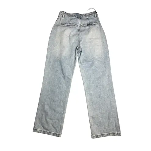 Rolla’s Chloe Pleat High Rise Denim Jeans Light Blue Size 25 Blue