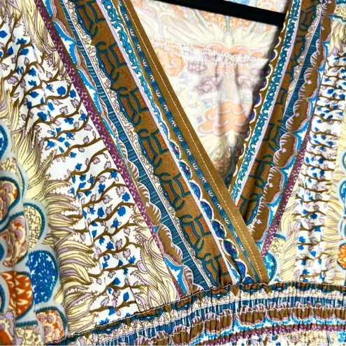 she's cool She’s Cool Colorful BohemianV-Neck Mini Sun Dress Swim Cover Up Size Large