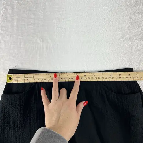 Habitat Medium Pull-On Bubble Gauze Pants Straight Wide High Rise Pockets Black - Image 9