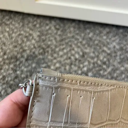 ZARA  Women’s‎ Gray Croc Like Texture Wallet With Silver Chain