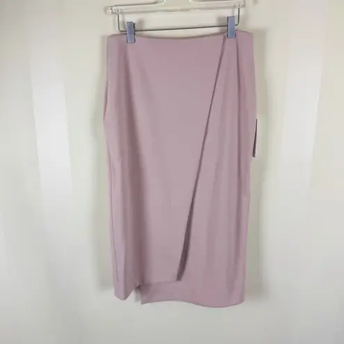 Nicholas Ponti Wrap Front Midi Skirt Pink Nude Size 8 NWT