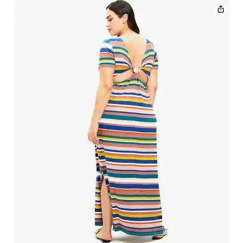 Eloquii New! Elements Women’s Plus Size Twist Back Midi Dress rainbow, 14/16