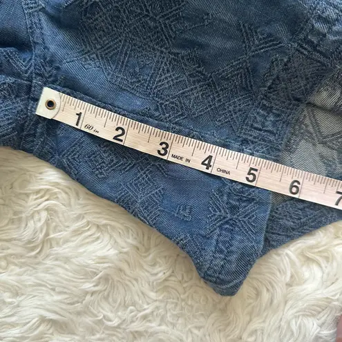 Johnny Was Zuma Denim Shorts Belted Cargo Embroidered 100% Lyocell Sz 8