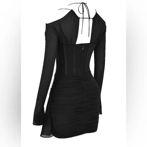 House Of CB  GIANNA
Black Real Silk Corset Mini Dress Size XS