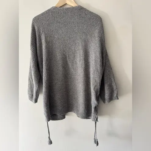 Madewell  Womens Side Lace Gray Cardigan Sweater Open Front with Pockets