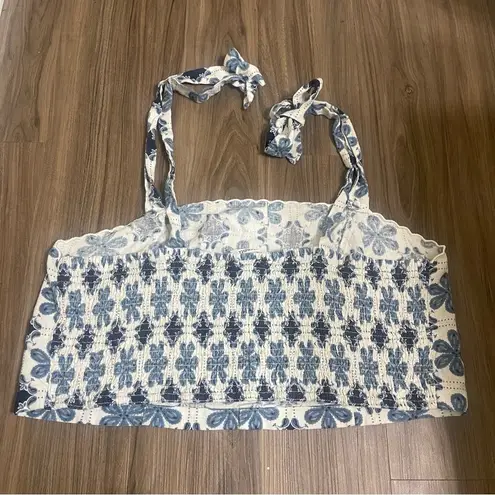 Agua Bendita x Target Coral Tie Faux Button Front Top