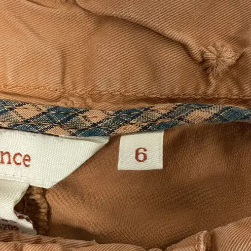 Sundance Pants 6 Orange Floral Applique Accents Skinny Mid Rise Cotton Stretch