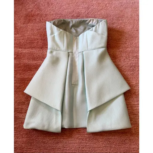 Tibi  Simona Mint Green Strapless Structured Dress Size 4