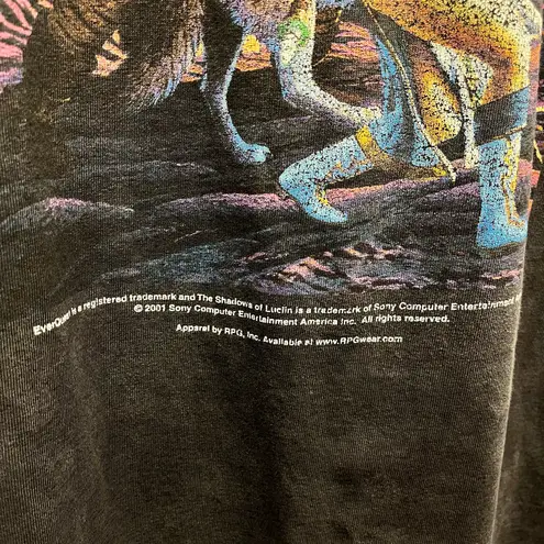 Vintage 2001 Everquest Shadows of Luclin Fan Faire Gaming Promo Playstation Tee Black Size XL