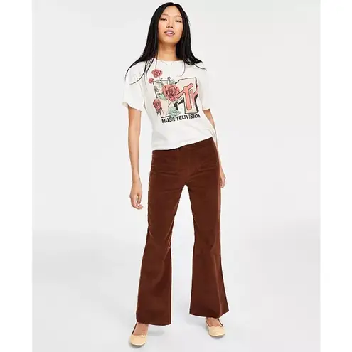 Self Esteem  trousers Juniors Women’s 26” medium Corduroy Brown Flared Pants nwt