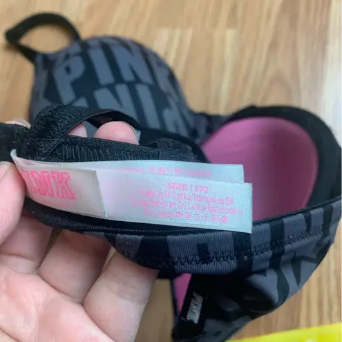 Victoria's Secret  32 DD wear everywhere t shirt bra lightly lined bra black gray