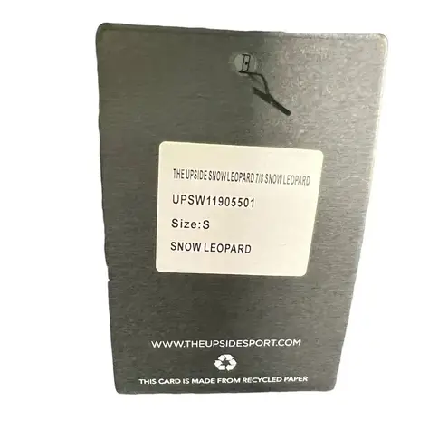 The Upside Snow Leopard Drawstring Crops Leggings Gray Size Small