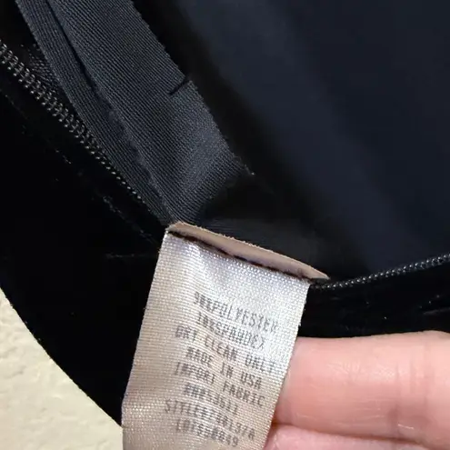 Vintage AJ BARI Black Velvet Mock Neck Short Sleeve Maxi Dress Size 4