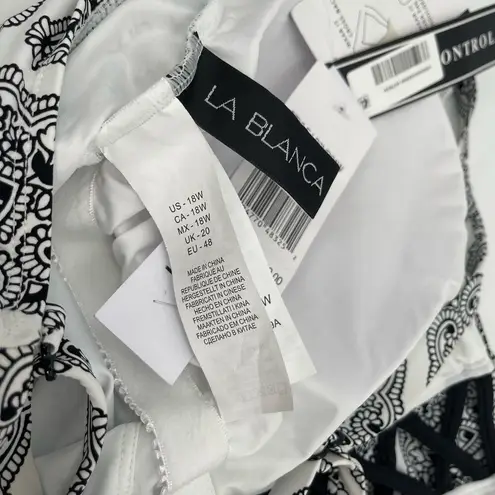 La Blanca Swimsuit Size 18W Oasis Strappy One Piece Mio NWT Paisley B&W Plus