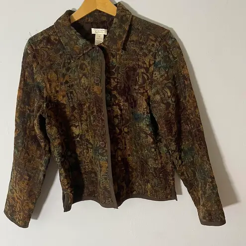 Christopher & Banks  Multicolor Tapestry Button Up Jacket