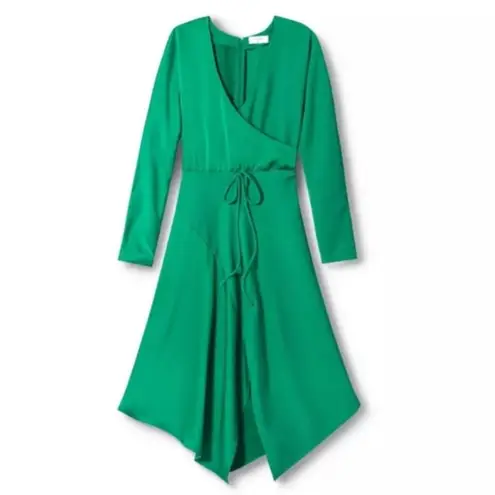 Cushnie x Target Emerald Green Midi Dress Women’s Size 2 Long Sleeve