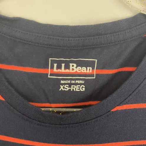 LL Bean| Striped Tee Shirt sz XS Blue