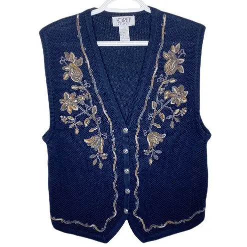 Vintage Koret embroidered Western style buttoned vest size Sp