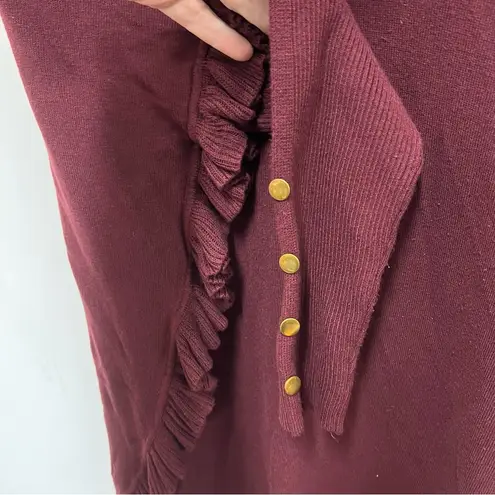 Joseph A Cowl Neck Long Sleeve “Poncho” Sweater in maroon size large
