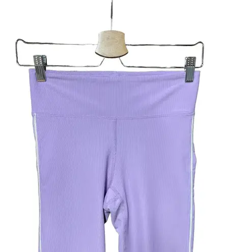 Heroine Sport Ribbed Cropped Leggings Lavender Purple Size Medium