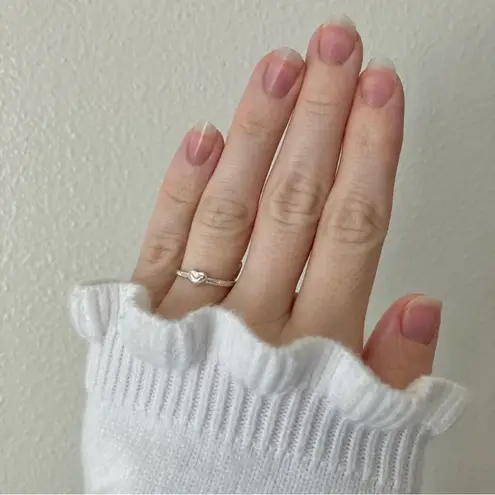 Love Heart Abstract Silver Ring Vintage Cleangirl Minimal Simple Neutral Promise Jewelry