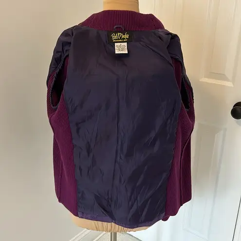 Bob Mackie Vintage  Purple Suede Embroidered Full Zip Cardigan