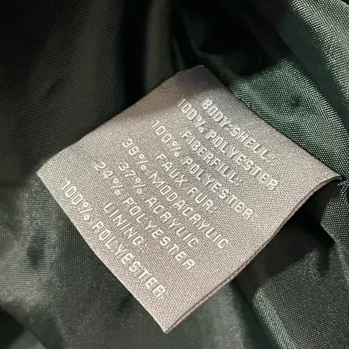 Bagatelle Puffer Vest with Faux Fur Hood - Green - Small