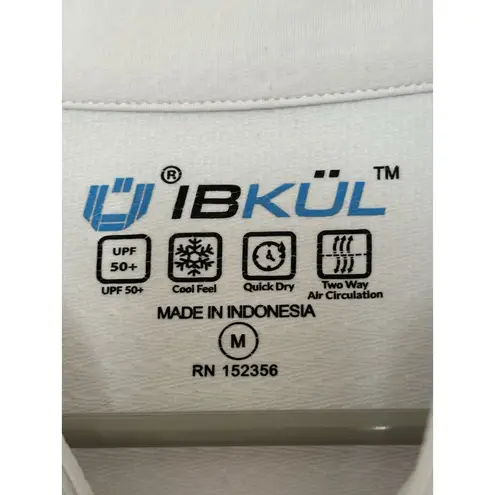 Ibkul Women's White Long Sleeve 1/4 Zip Pullover Medium UPF 50 Golf Tennis Top