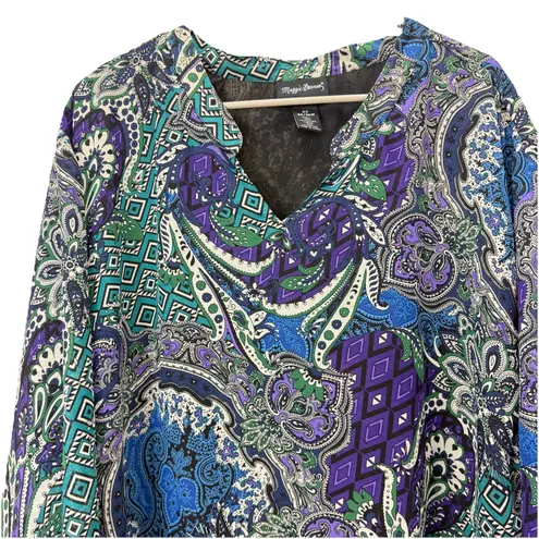 Maggie Barnes Colorful Floral Paisley Pullover 3/4 Sleeve Blouse Size 5X