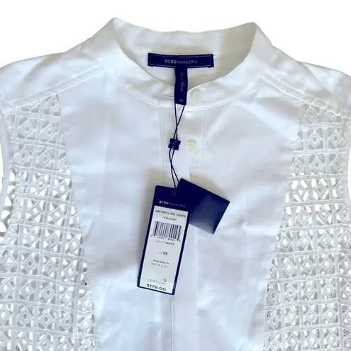 BCBGMAXAZRIA  White Eyelet Button Down Tunic NWT