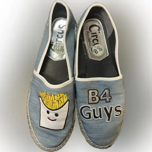 Circus by Sam Edelman Leni "Fries B4 Guys" Embroidered Espadrille Flats Size 8.5