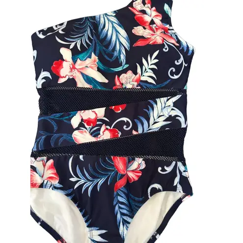 Carmen Marc Valvo Floral Mesh Maritime Swimsuit Sz 8 NEW