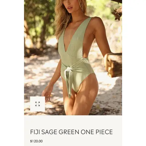 Salty Weekend Fiji Sage Green One Piece Swimsuit Size Large