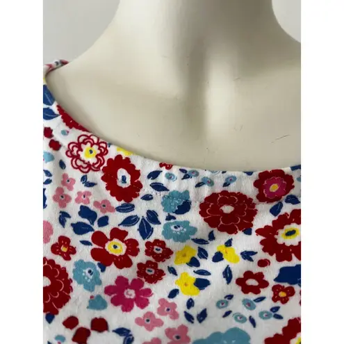 Charter Club Boat Neck Paisley Rustic Floral Country Supima Cotton Top Size M