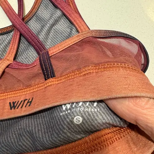 Peloton Gradient Sports Bra - Burgundy Orange Ombre size small.