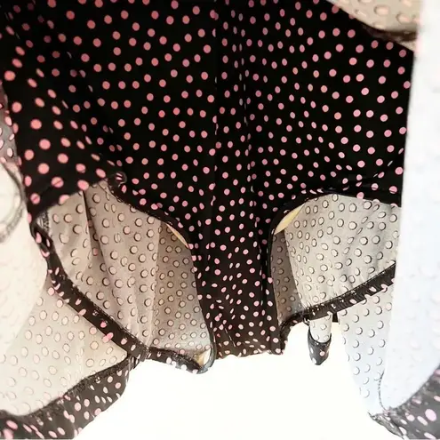 Maxine of Hollywood  Size 18 Black Pink Polka Dot Bombshell Swim Suit Dress Retro