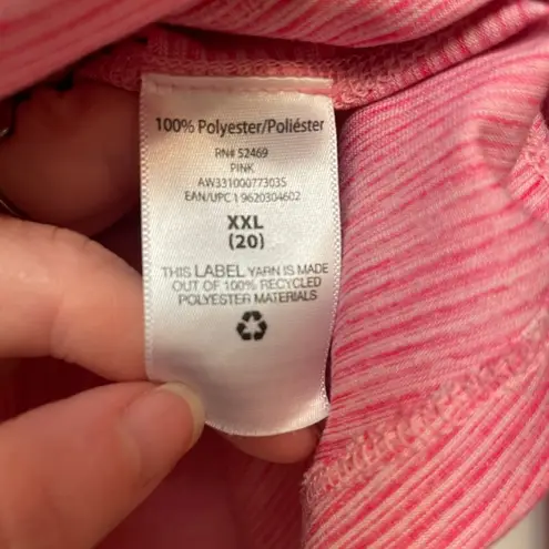 Athletic Works Athletic size xxl 20 pink and white striped long sleeve lightweight T-shirt