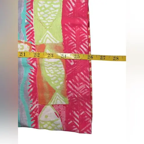 Tabi Womens Tropical Button Front Long Sleeve Shirt Large Vacation Beach Novelty