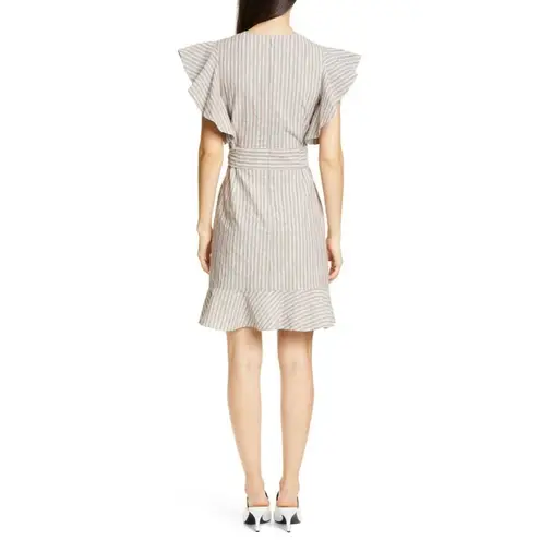 Robert Rodriguez  Basia Mini Dress Stripe Ruffle Cotton‎ Size 6
