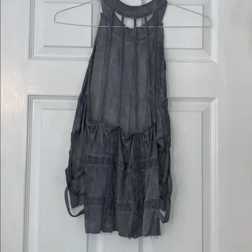 POL Grey Distressed Wash Tank Top